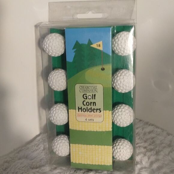 Golf Stainless Steel Corn On The Cob Holders 4 Sets. - Picture 4 of 4